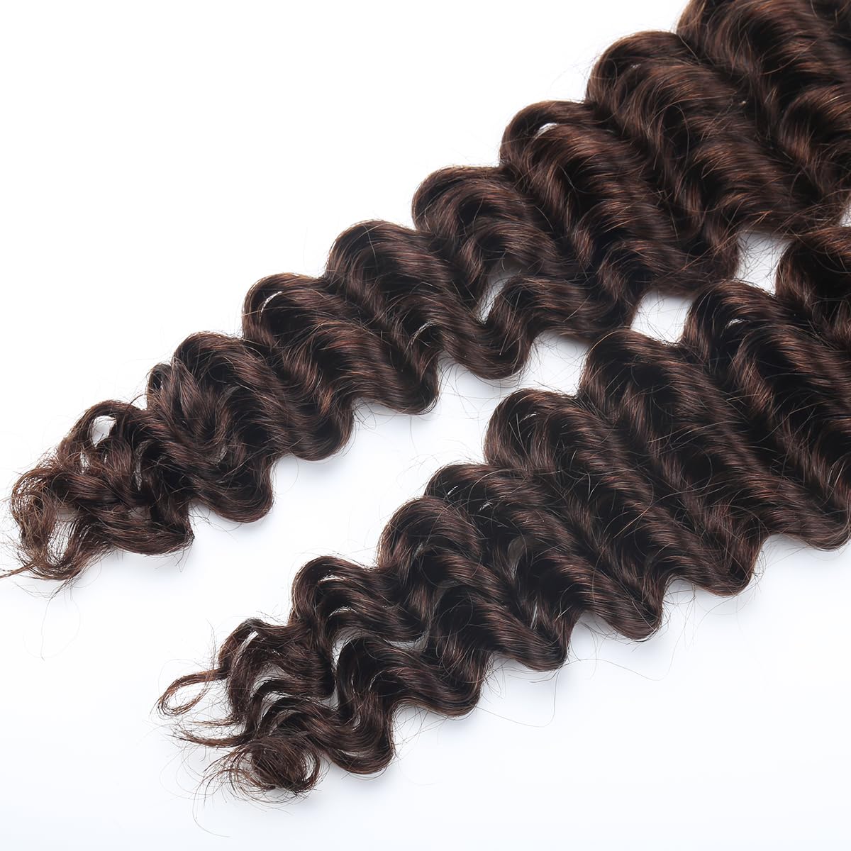 Pelo humano a granel para trenzar de onda profunda 50cm 20 pulgadas pelo humano rizado brasileño para mujeres sin paquetes de tramas extensiones de cabello humano marrón chocolate