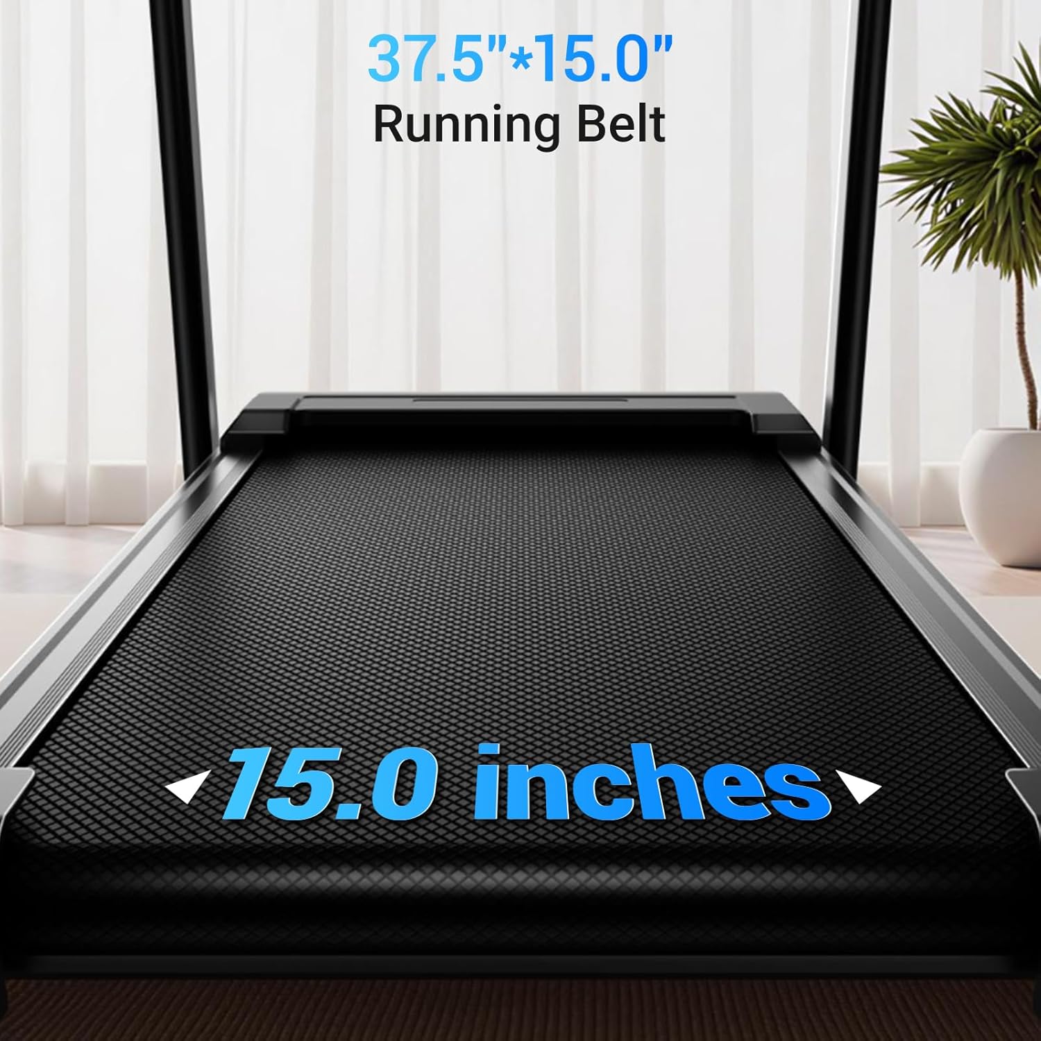 15% Incline Treadmills for Home, 3.0HP Folding Walking Pad with 400LBS Weight Capacity, Portable Treadmill with Handrails, 3 LED Displays