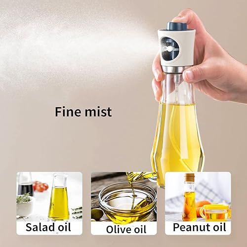 Miniatura 4 de ZHIVIQ Pulverizador de aceite para cocinar rociador de aceite de oliva botella de espray de aceite de vidrio de 78fl oz con cubierta antipolvo para