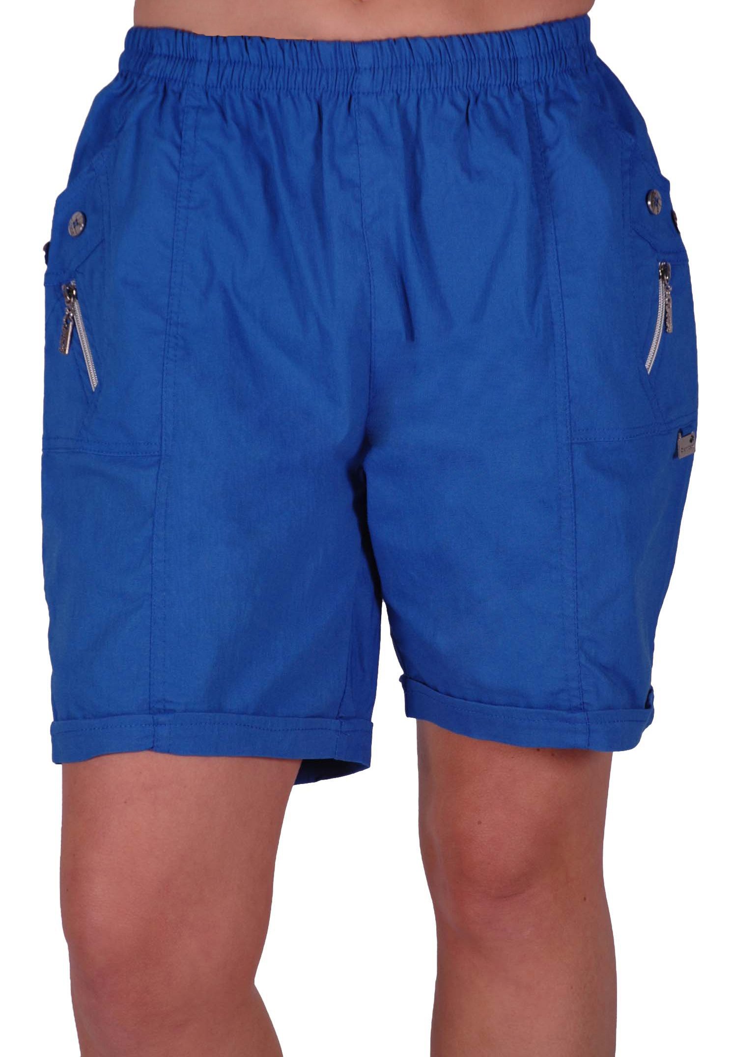 Eye Catch Women's New Royal Blue - Relaxed Comfort Elasticized Flexi Stretch Shorts Plus Sizes Royal Blue Size 20