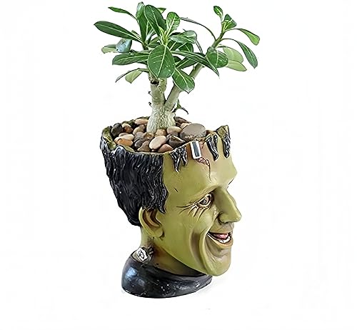 Miniatura 5 de Youfui Divertida maceta con agujero de drenaje, maceta de resina, soporte para lápices, almacenamiento de escritorio (árbol divertido B)