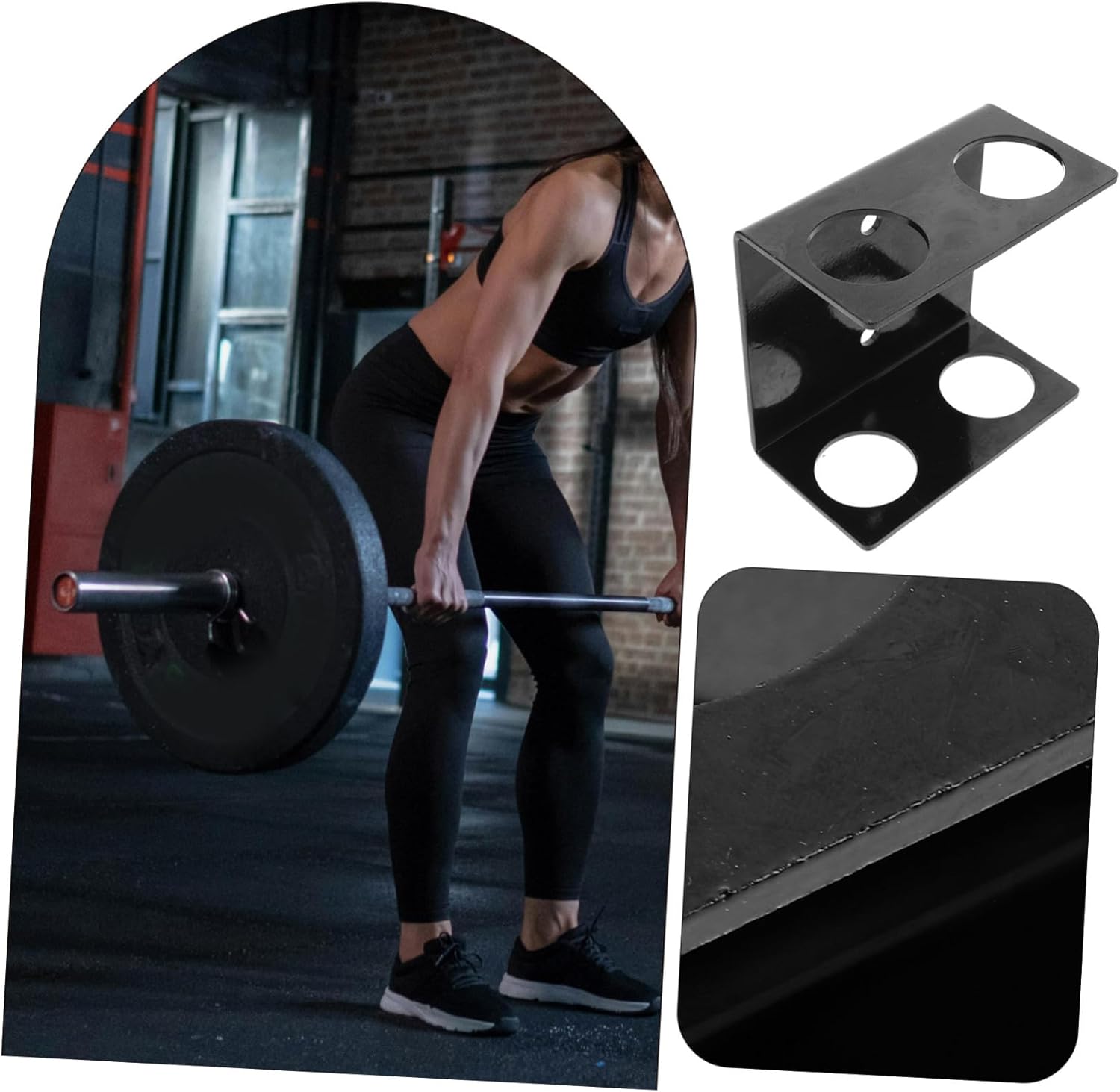 Bumper Plate Rack for Weight Bar Storage Wall-mounted Barbell Holder Space-saving Dumbbell Rack for Home Gym Organization Efficient Double Hanger Design