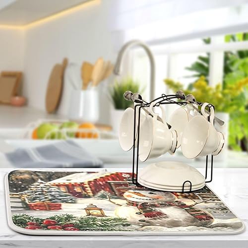 Vista 121 de Nautical Ocean Sea Turtle Dish Drying Mat for Kitchen Counter 18x24 in Starfish Retro Map Microfiber Drying Mats Absorbent Reversible Dish Pad Large