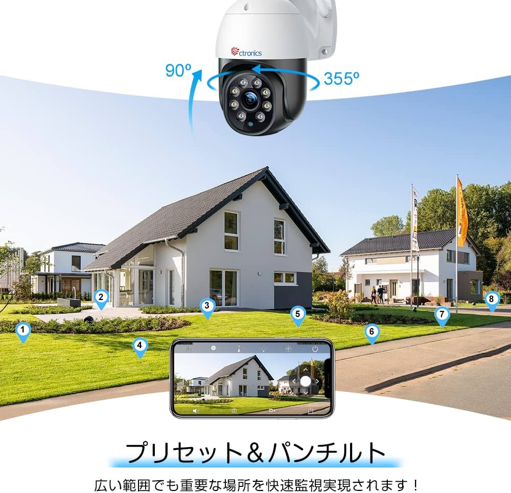 Amazon.co.jp: 【最新5GWi-Fi・5MP·】Ctronics 防犯カメラ ワイヤレス