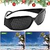 2pcs Pinhole Glasses Eyes Exercise Vision Correction Glasses for Eyesight Protection, Black