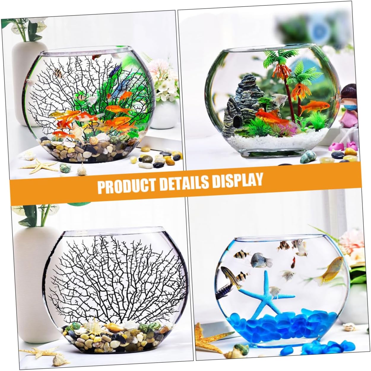 Glass Planter Pot Container for Aquatic Plants and Flowers Decorative Fish Bowl for Multi-Functional Design