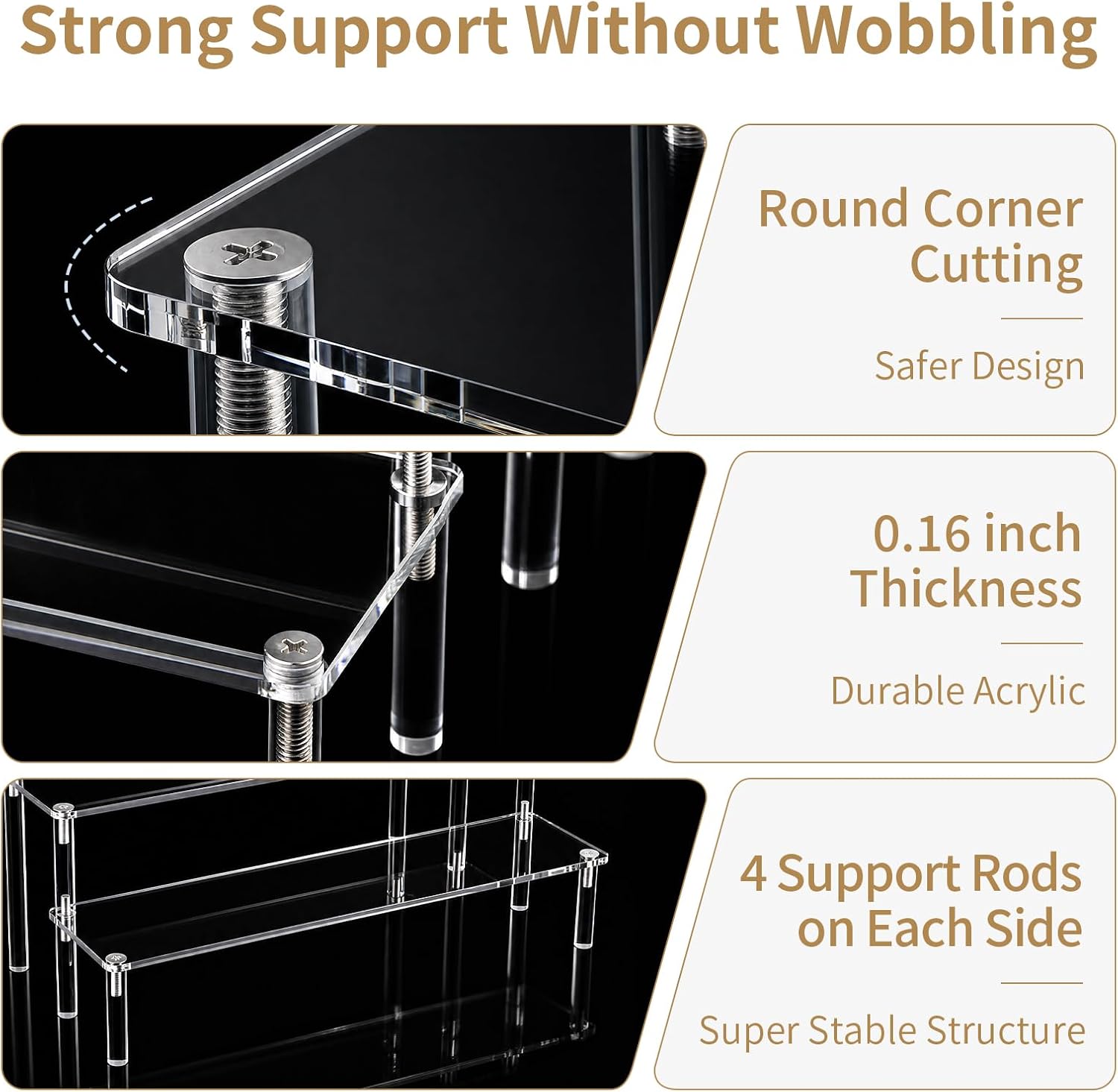 Acrylic Perfume Organizer Stand 3-Tier Clear Display for Vanity & Home