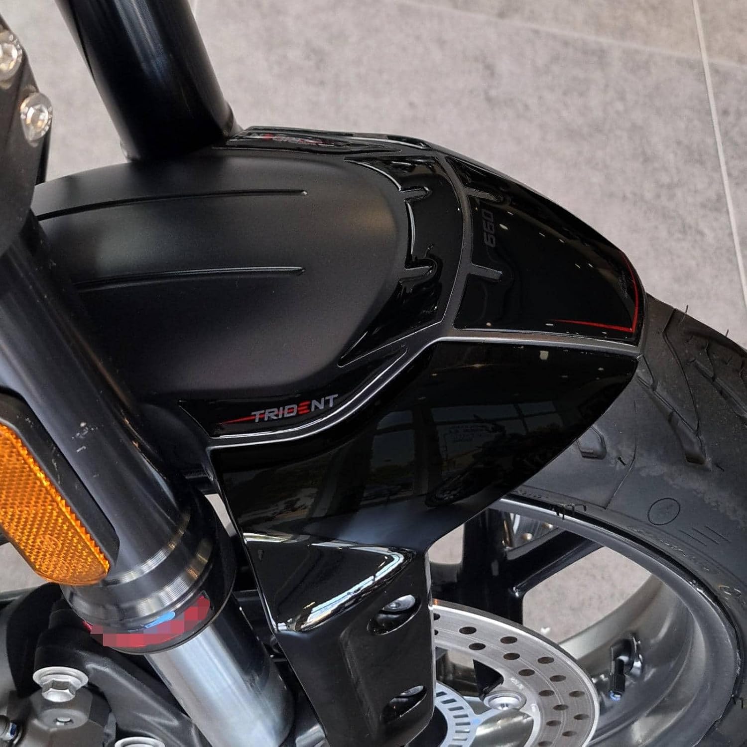 Resin Bike Motorcycle 3D Stickers Compatible with Triumph Trident 660 2021-2025. Fender Covers Protections from Impact and Scratches. Resin Stickers - Made in Italy