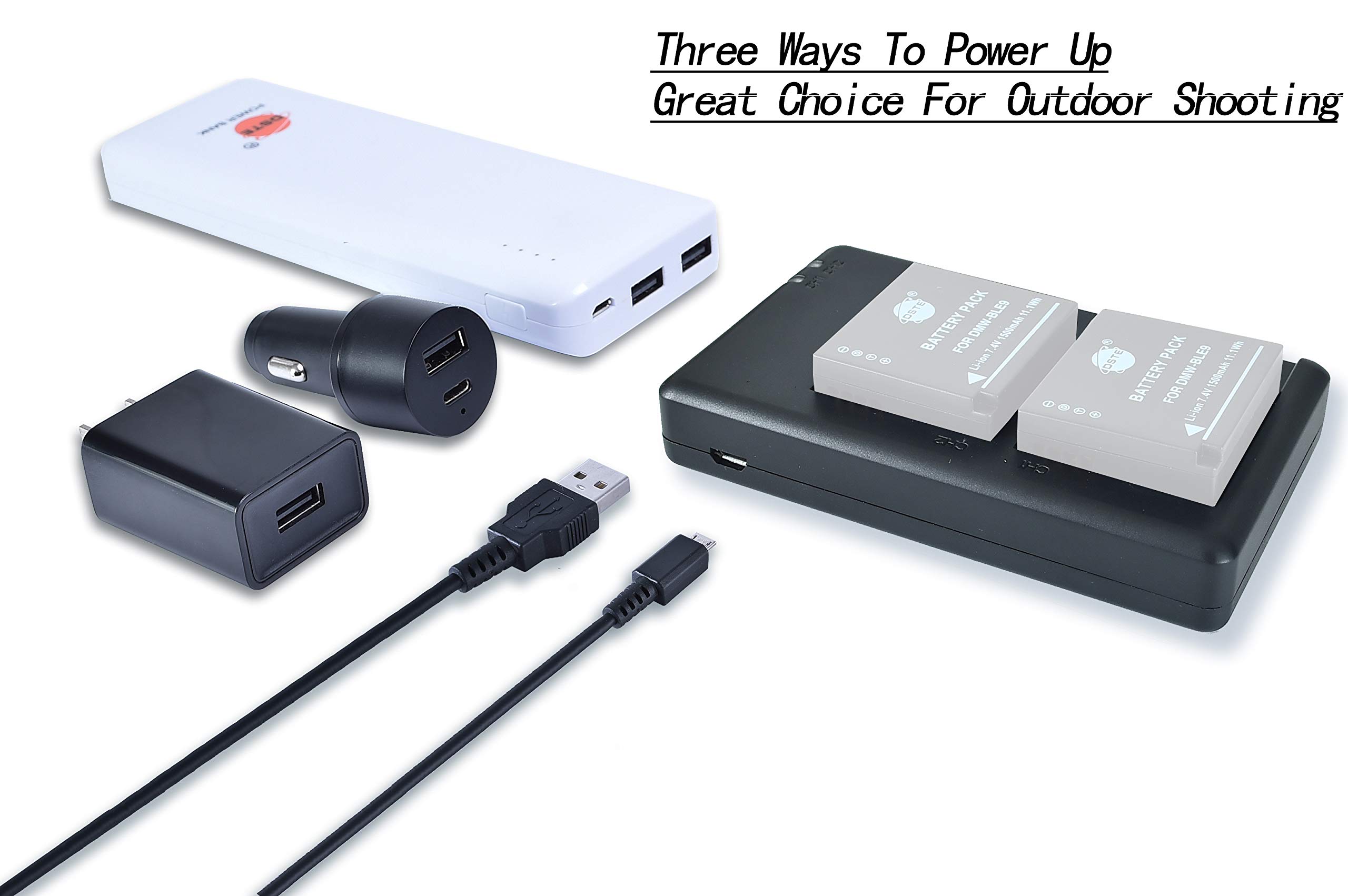 Chargeur Double USB Pour Batteries Panasonic - Compatible DMW-BLE9, DMW-BLH7, Etc. - Alimentation Micro USB - 2