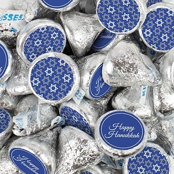 85 Pcs Hanukkah Candy Party Favor Kisses Chocolate (13.6oz) - Star of David