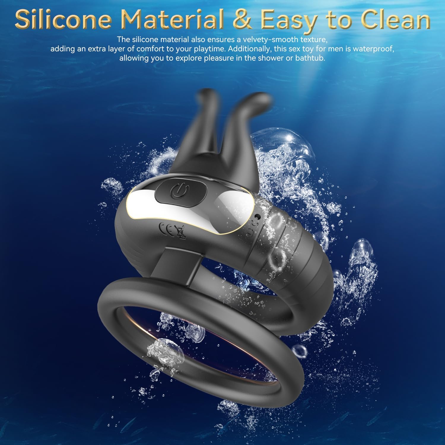 Vibrating Cock Ring with 10 Vibration Modes, Silicone Penis Ring Sleeve with Clitoral Vibrator and Remote Control, Whisper Quiet Male Sex Toys for Men Women Couples Waterproof Adult Toys