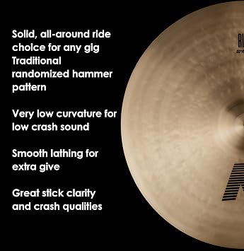 Zildjian K' Ride 22, Traditional Finish - Ride Cymbal