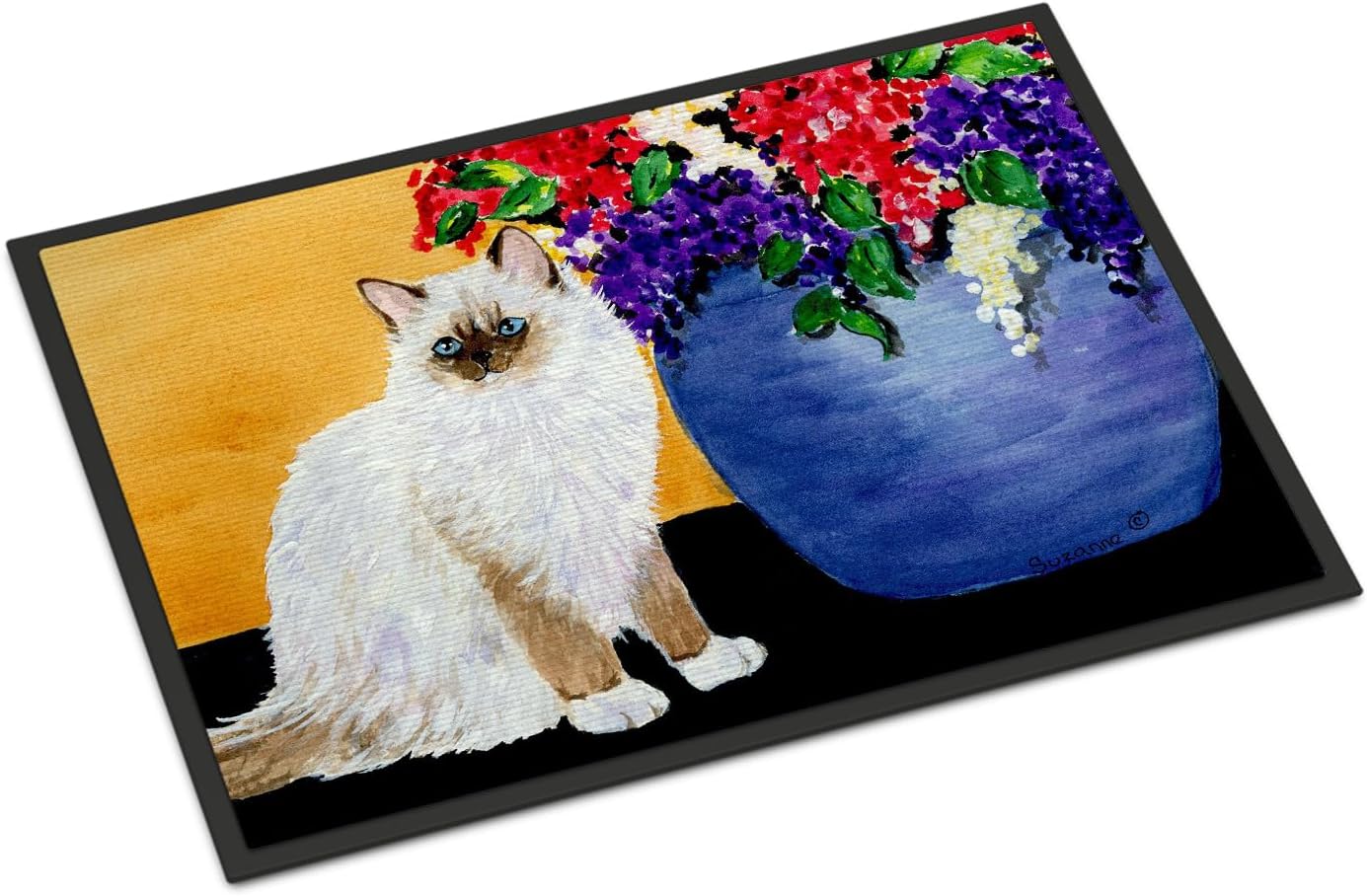 Caroline's Treasures SS8604MAT Cat - Ragdoll Doormat 18x27 Front Door Mat Indoor Outdoor Rugs for Entryway, Non Slip Washable Low Pile, 18H X 27W