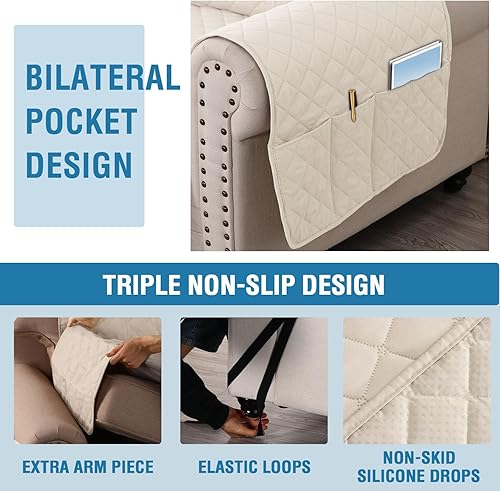 Miniatura 5 de H.VERSAILTEX Fundas de sofá 100% impermeables para sofá seccional, fundas de sofá modular de 2 piezas, funda de sofá modular en forma de L para