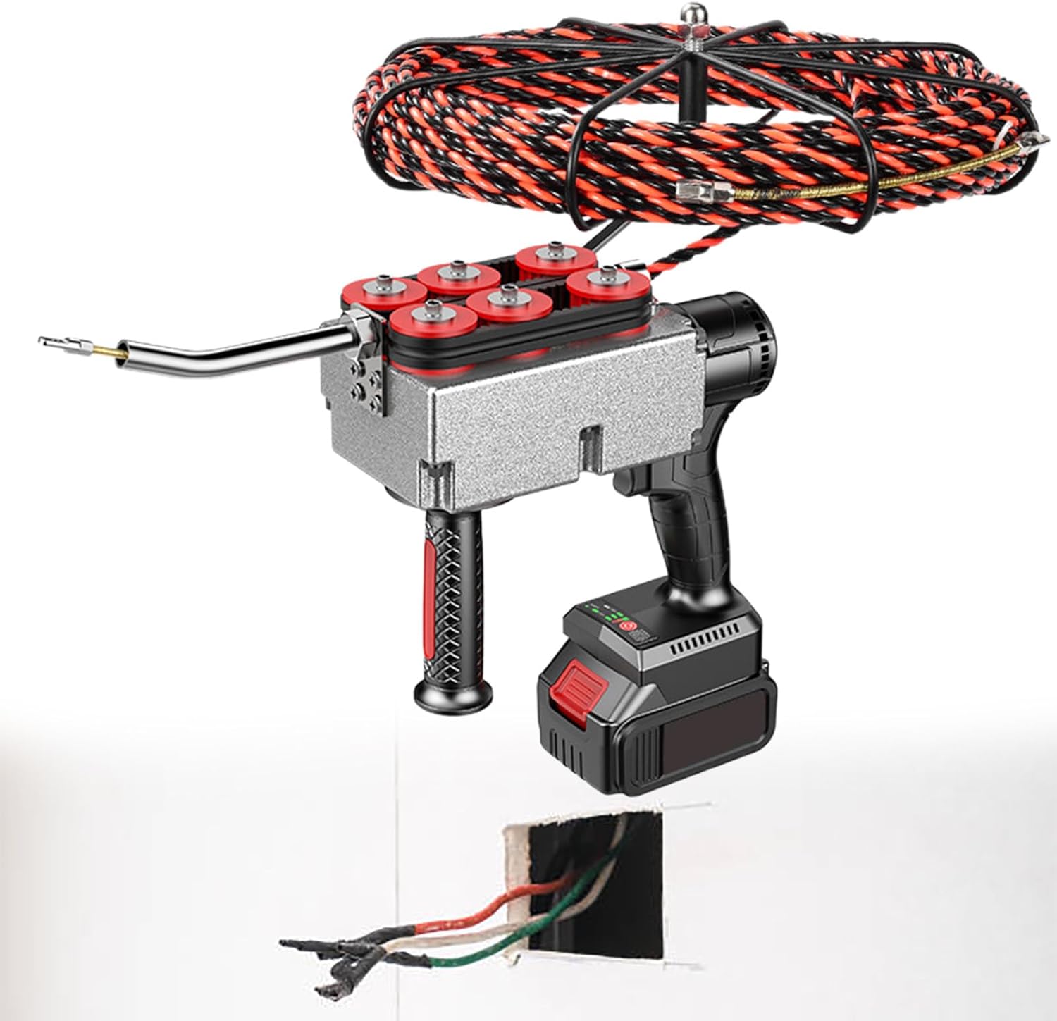 Automatic Fish Tape Tools Wire Threading Electric Cable Lead Pipe Wearer Stringing Machine for Construction Hydropower Network Communication