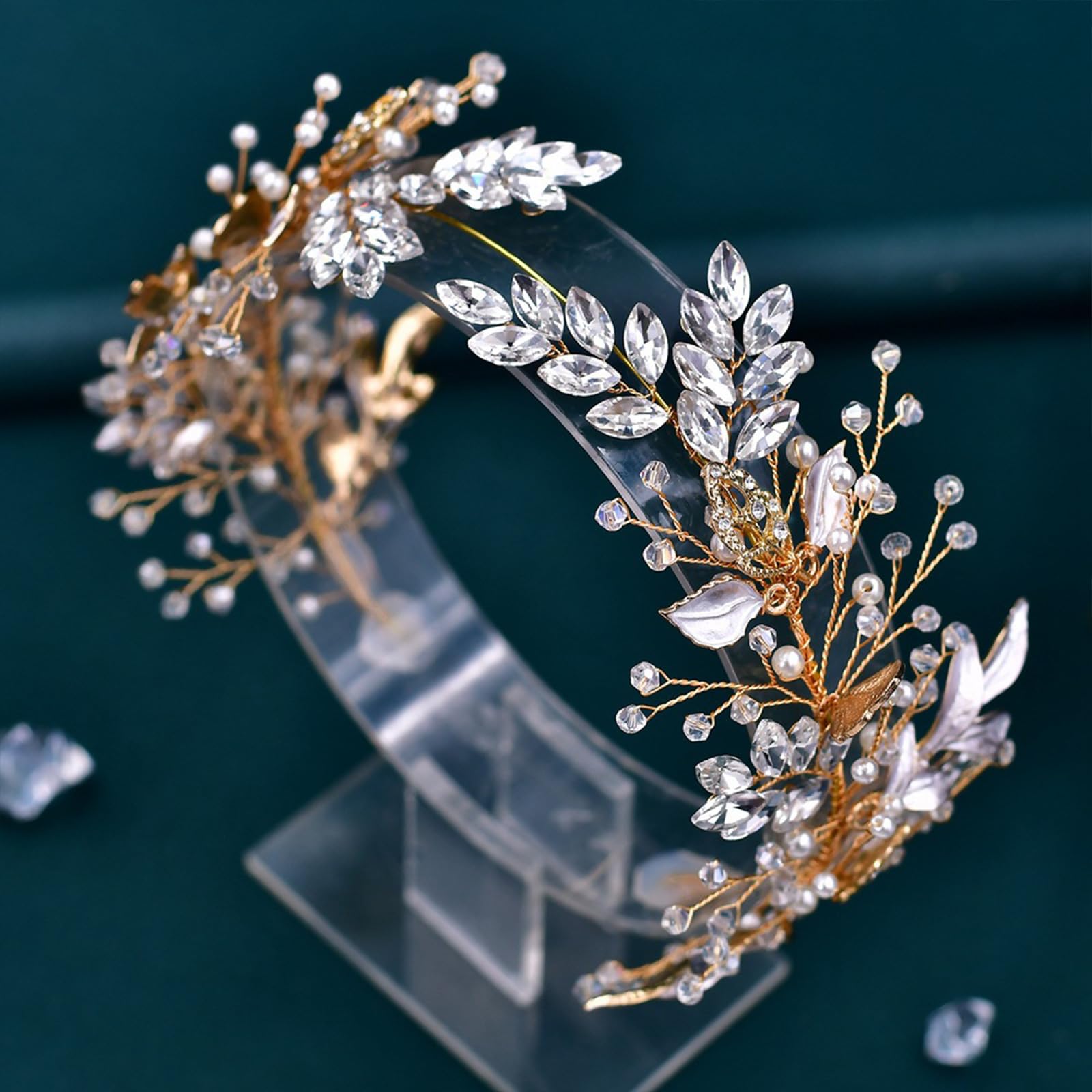 Braut Haarband für Hochzeit Haarschmuck Silber, Silver