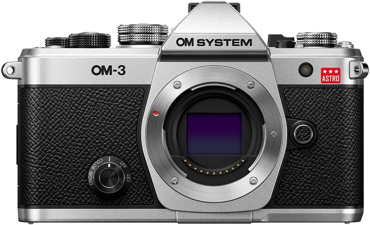 Om System -3 Astro Mirrorless Camera, Silver | 20.4MP Stacked BSI sensor with 7.5-stop stabilization for astrophotography, wildlife and travel