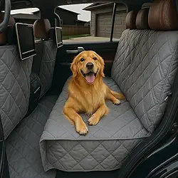 Formosa Covers Capa de banco traseiro de carro acolchoada e acolchoada de luxo com parte traseira antiderrapante melhor para carro, caminhão e SUV - Viaje com seu animal de estimação sem bagunça -