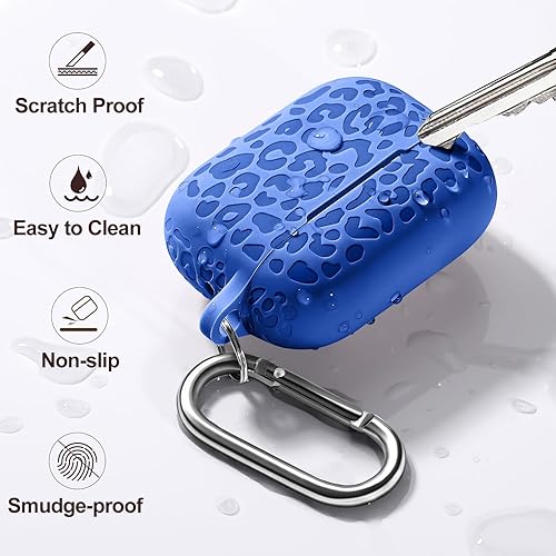 Vista 107 de Funda para Airpods de 2ª y 1ª, silicona suave, leopardo, compatible con Apple AirPods de 2ª/1ª generación de carga con llavero, a prueba de golpes