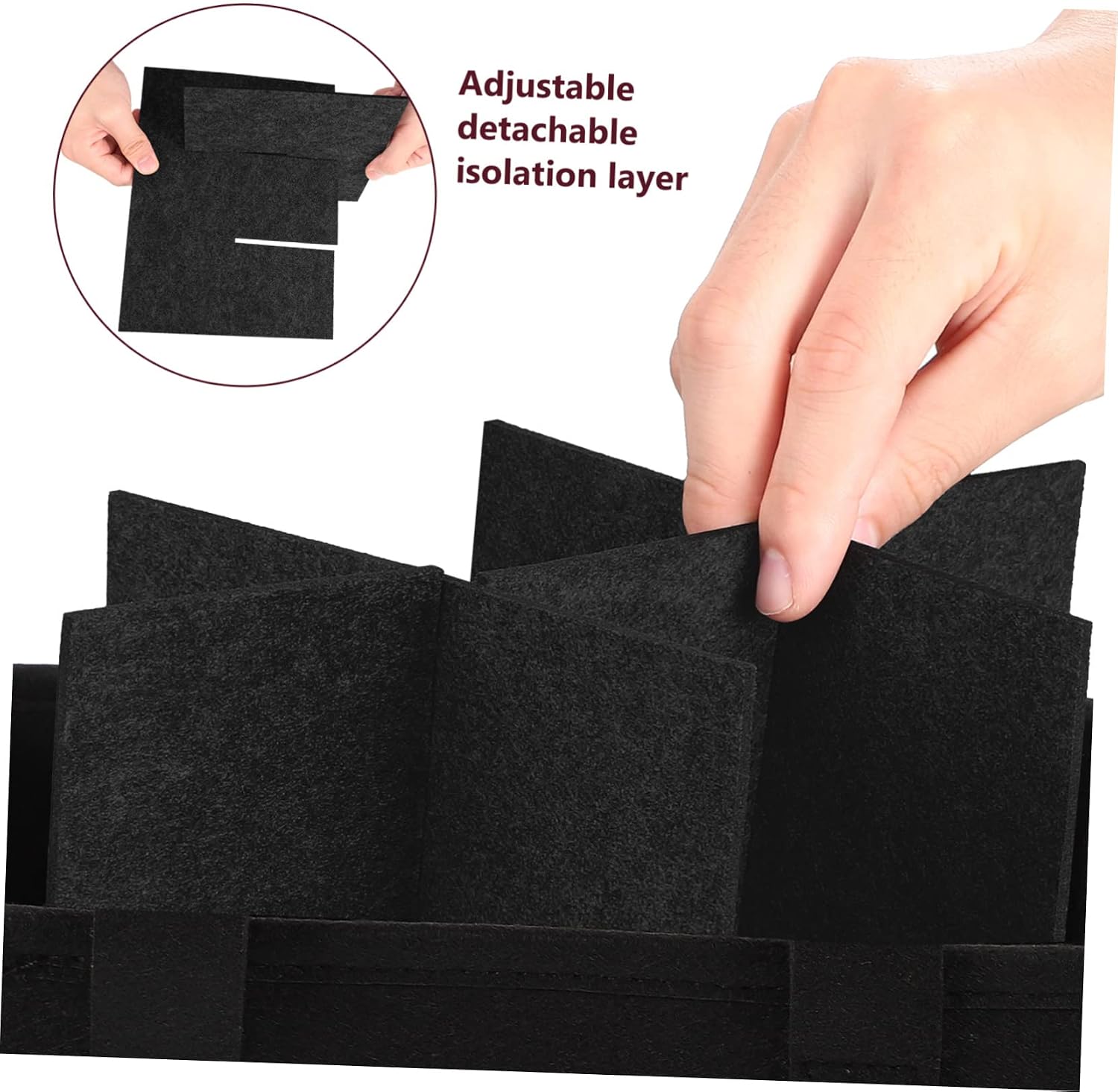 Wine Tote Bag Portable Storage Bag for Travel Airplane Divided for Wine Lovers Felt Material Black Trim