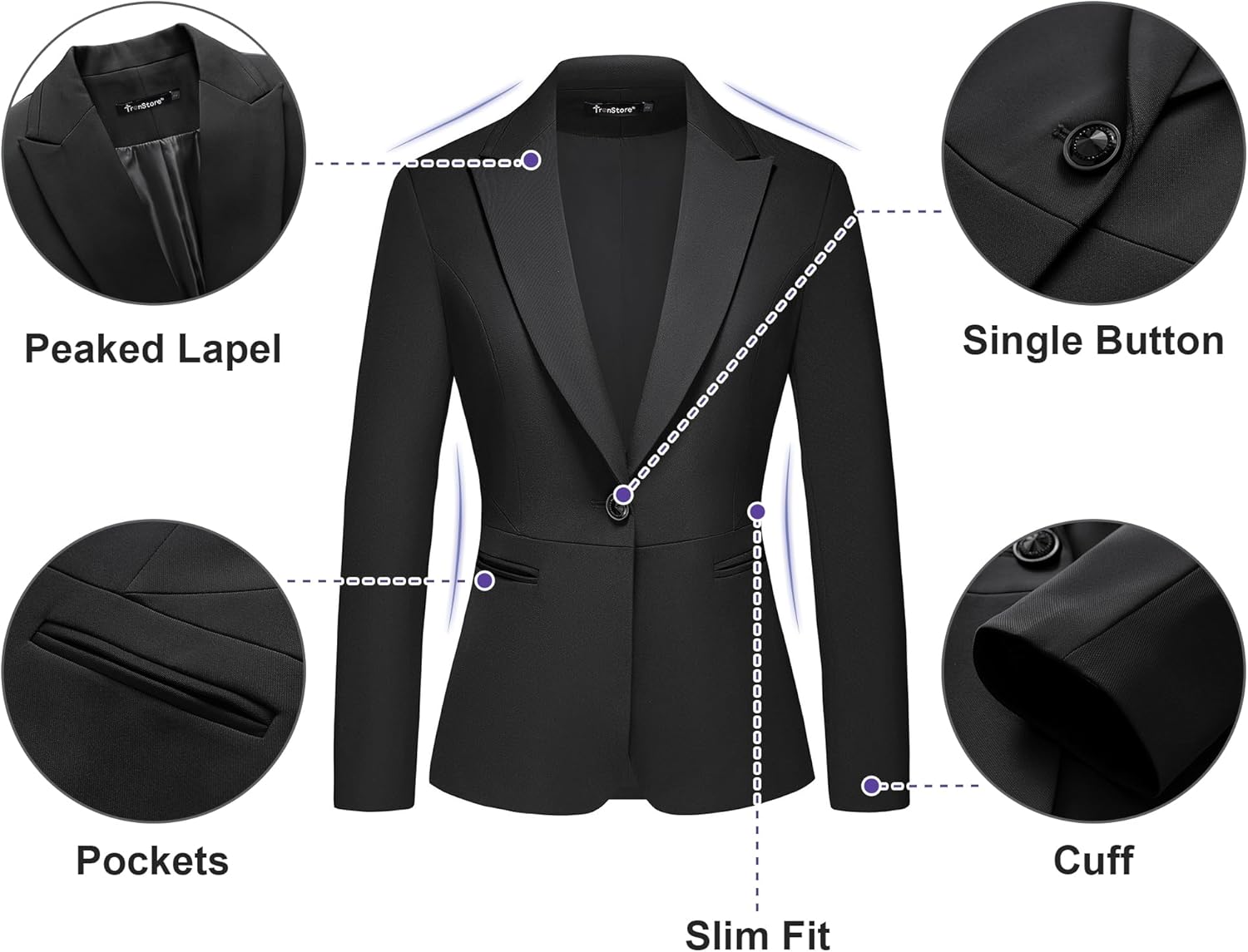 Women's Business Suits for Work Professional 2 Piece Slim Fit Outfits for Women - Image 2