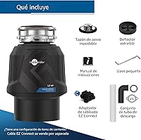 Vista 8 de InSinkErator Power - Eliminador de basura de 1 HP, serie Power EZ Connect, triturador de residuos de alimentos de alimentación continua, color negro