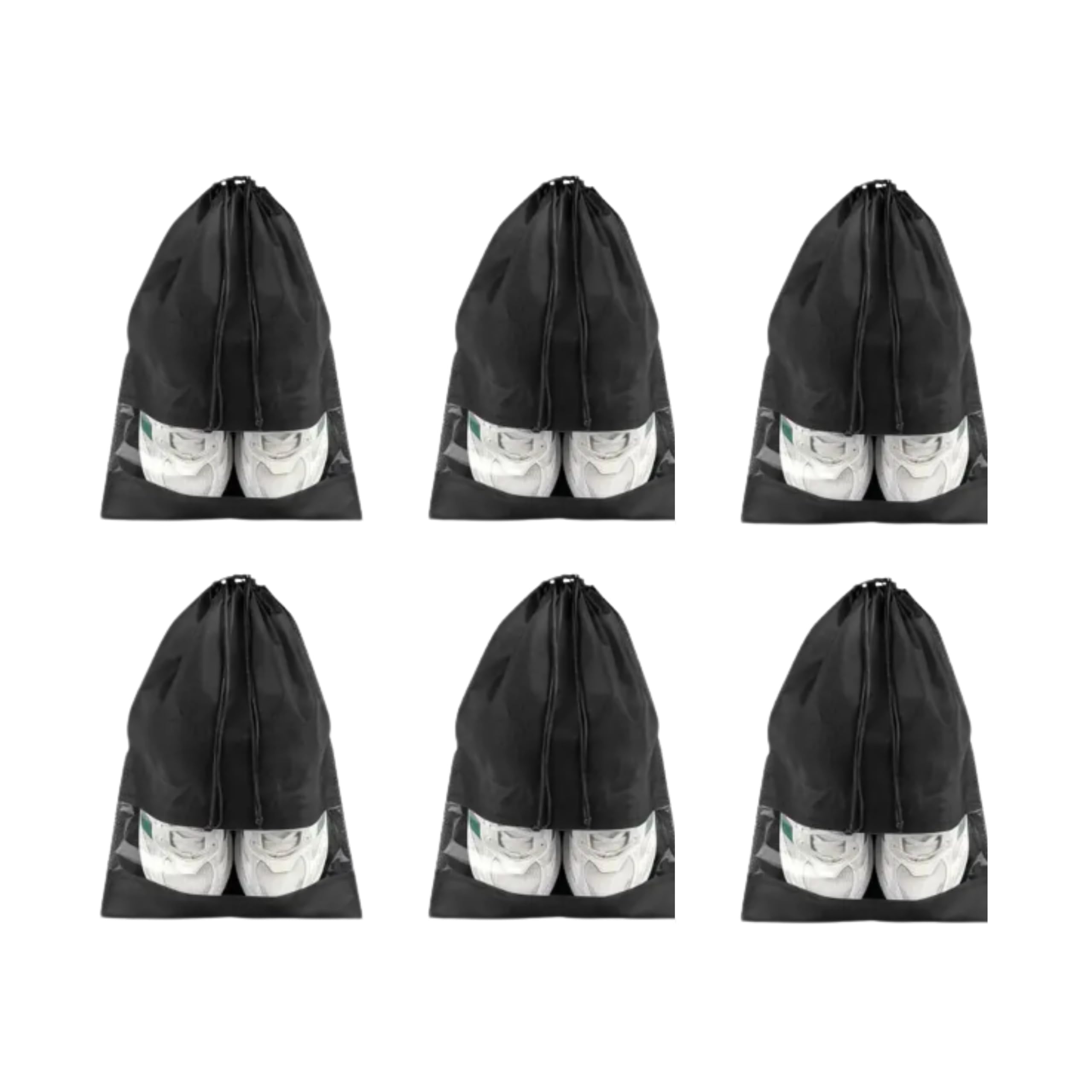 metal etch Travel Shoe Bags – Set of 6 Waterproof Dustproof Shoe Organizers with Drawstring & Transparent Window – Foldable Shoe Storage Pouches for Men & Women – Black, Grey, Maroon-picture-29