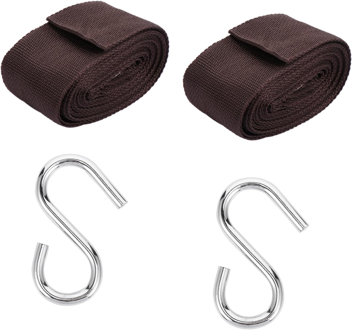 Sosoport 4pcs Durable Nylon Hammock Tree Straps with s Hooks Safe Hanging Wrap for Outdoor Activities Camping and Backyard Use