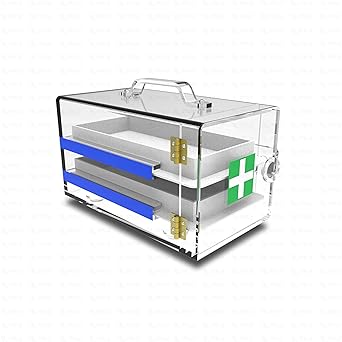 Otica Formalin Chamber Premium Quality with 5 mm Thick Material (10 inch with 2 Trays)