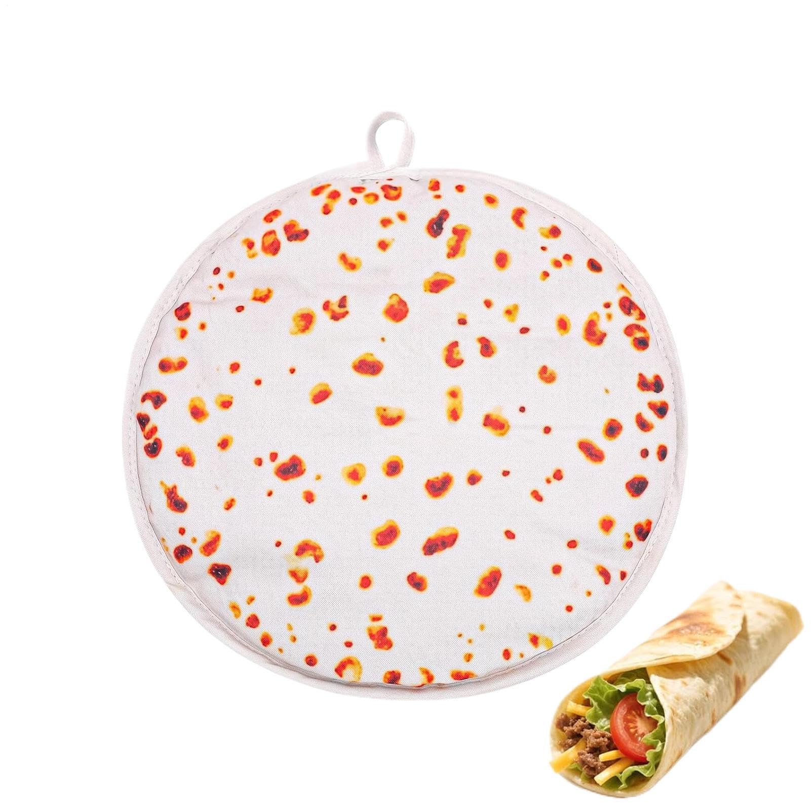 Microwave Tortilla Warmer - 12Inch Insulated Cloth Tortilla Bag - Bread Pizza Heat Keeper | for Corn Flour Pizza Roll Home Party Family Feasts