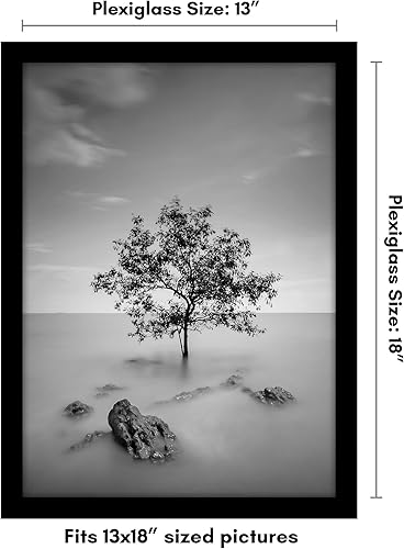 Vista 31 de Americanflat - Marco para póster de 71 x 74 cm con plexiglás pulido, portarretratos negro de madera industrializada, Epic Collection, marco ancho