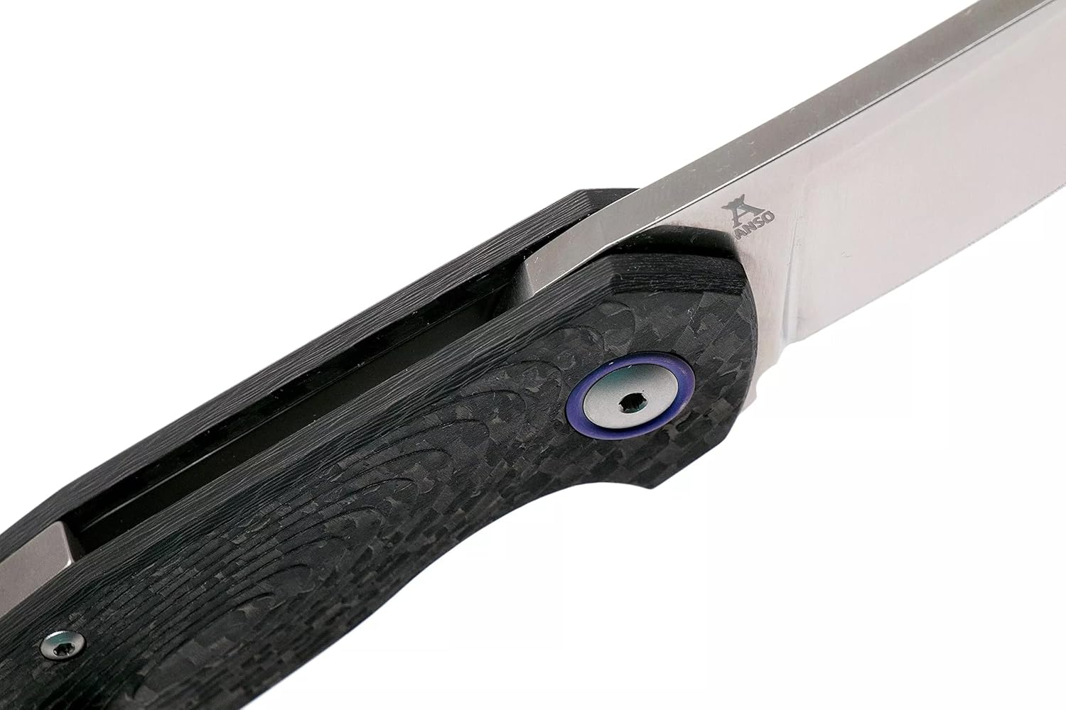 MKM Maniago Knife Makers Goccia Flipper EDC Pocket Knife - M390 Super Steel Drop Point Blade, G10, Micarta, Carbon Fiber, Titanium Handles, Designed by Jens Anso, Made in Italy (Carbon Fiber)