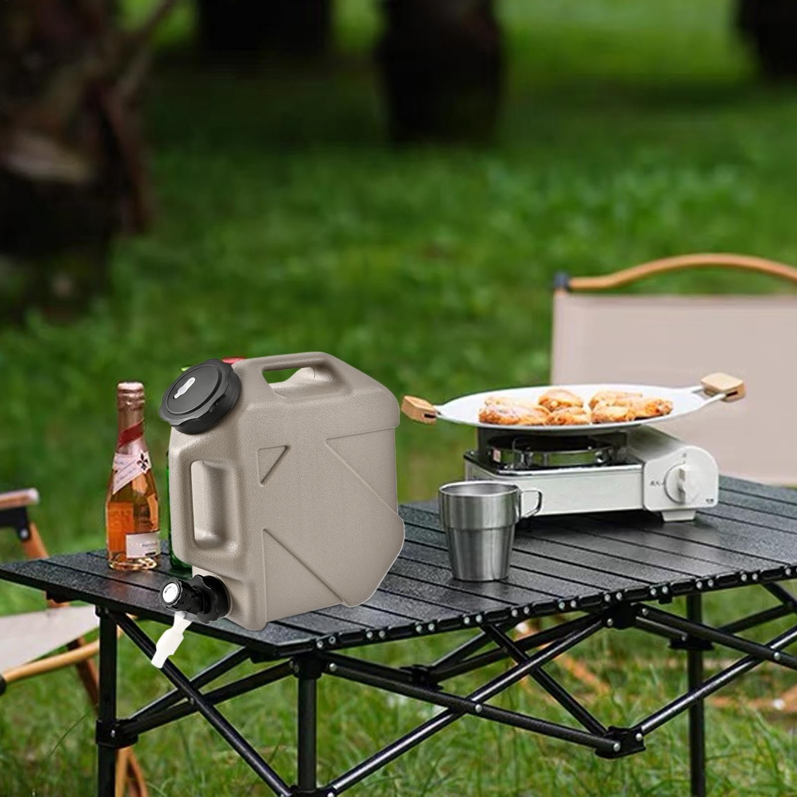 Jarra de almacenamiento de agua, recipiente de agua para acampar con grifo, Contenedor de almacenamiento de agua de 10 L con grifo - Camping sin fugas para picnics, barbacoas suministros