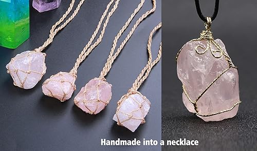 Miniatura 6 de JIC Gem Cristales de cuarzo rosa a granel de 1 libra de Brasil, piedras de cristal rosa áspero naturales, para yoga, spa, meditación, decoración de