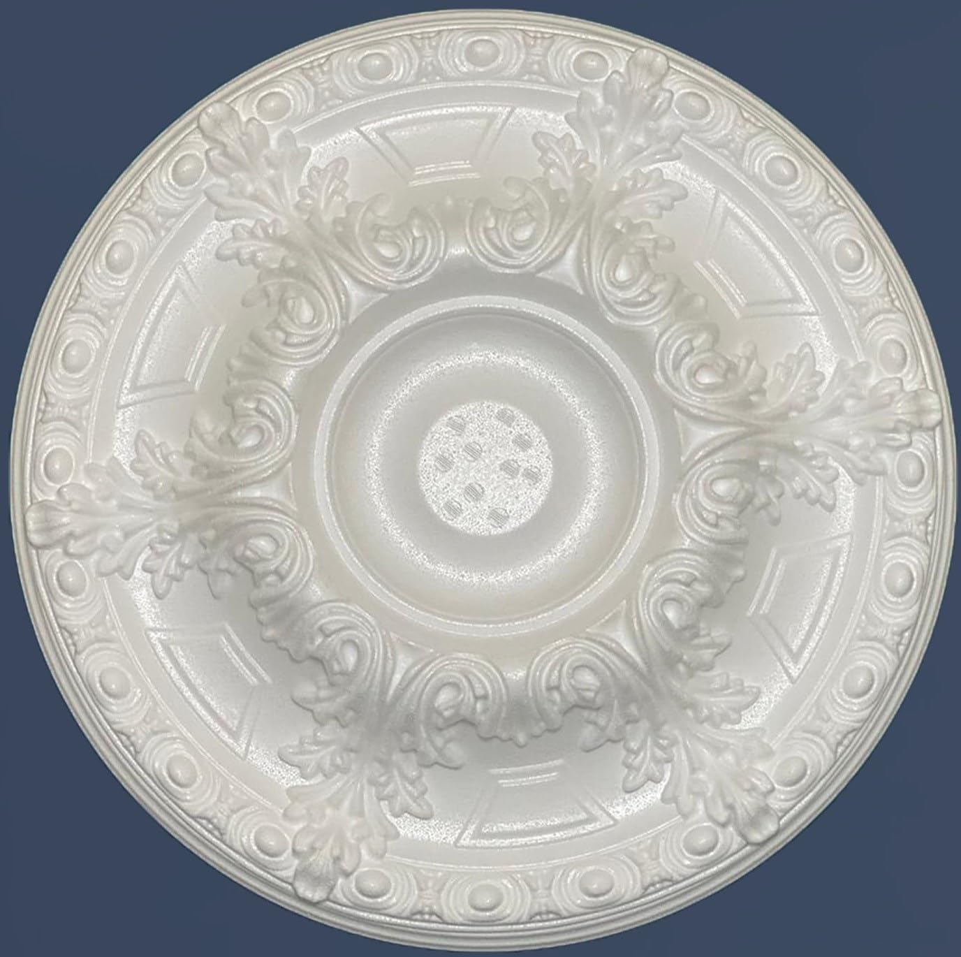 Elegant Polystyrene Ceiling Rose, Decorative Ceiling Medallion Moulding, Lightweight Coving for Ceilings, Easy to Install Ceiling Decoration for Home & Living Room (Windy'S-47.6cm)