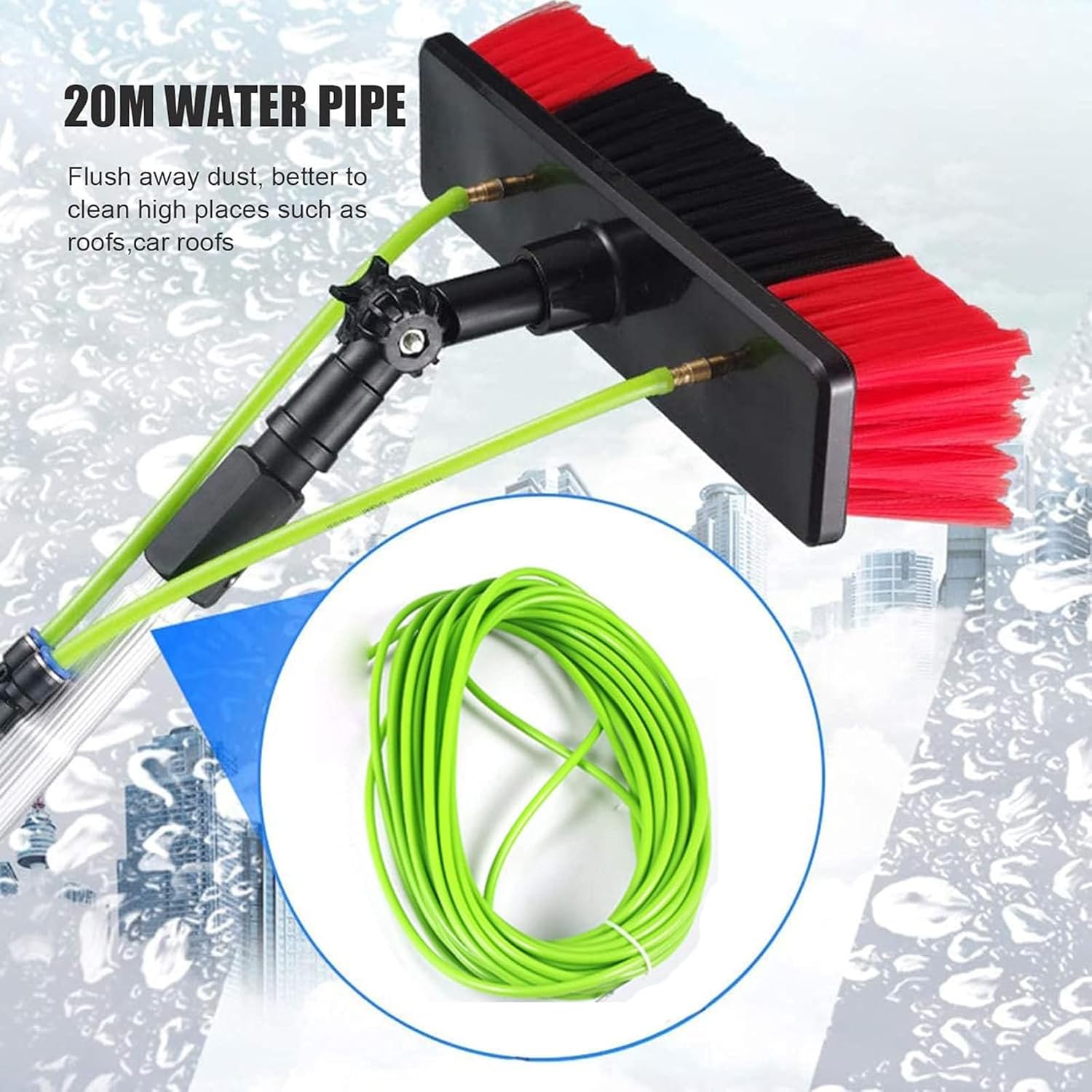 Professional Telescopic Window Cleaner Kit Water Fed Brush & Extendable PoleEfficient Window Cleaning Tool for StreakFree Shine & High Reach Cleaning.