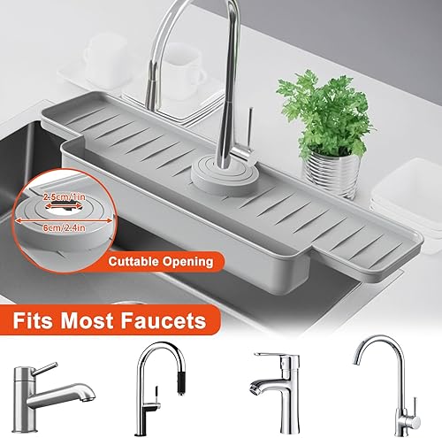 Miniatura 3 de Protector contra salpicaduras para fregadero de cocina, alfombrilla de silicona para grifo de fregadero, alfombrilla absorbente de grifo de