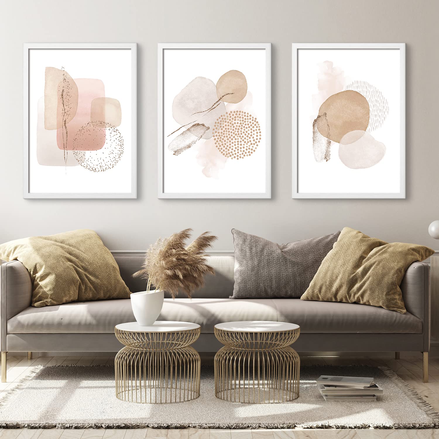 Cornice sottile in legno per poster, stampe e foto con frontale in plexiglass per appendere la sicurezza alla parete in verticale o paesaggio, ideale per interior design (50 x 70 cm, bianco)
