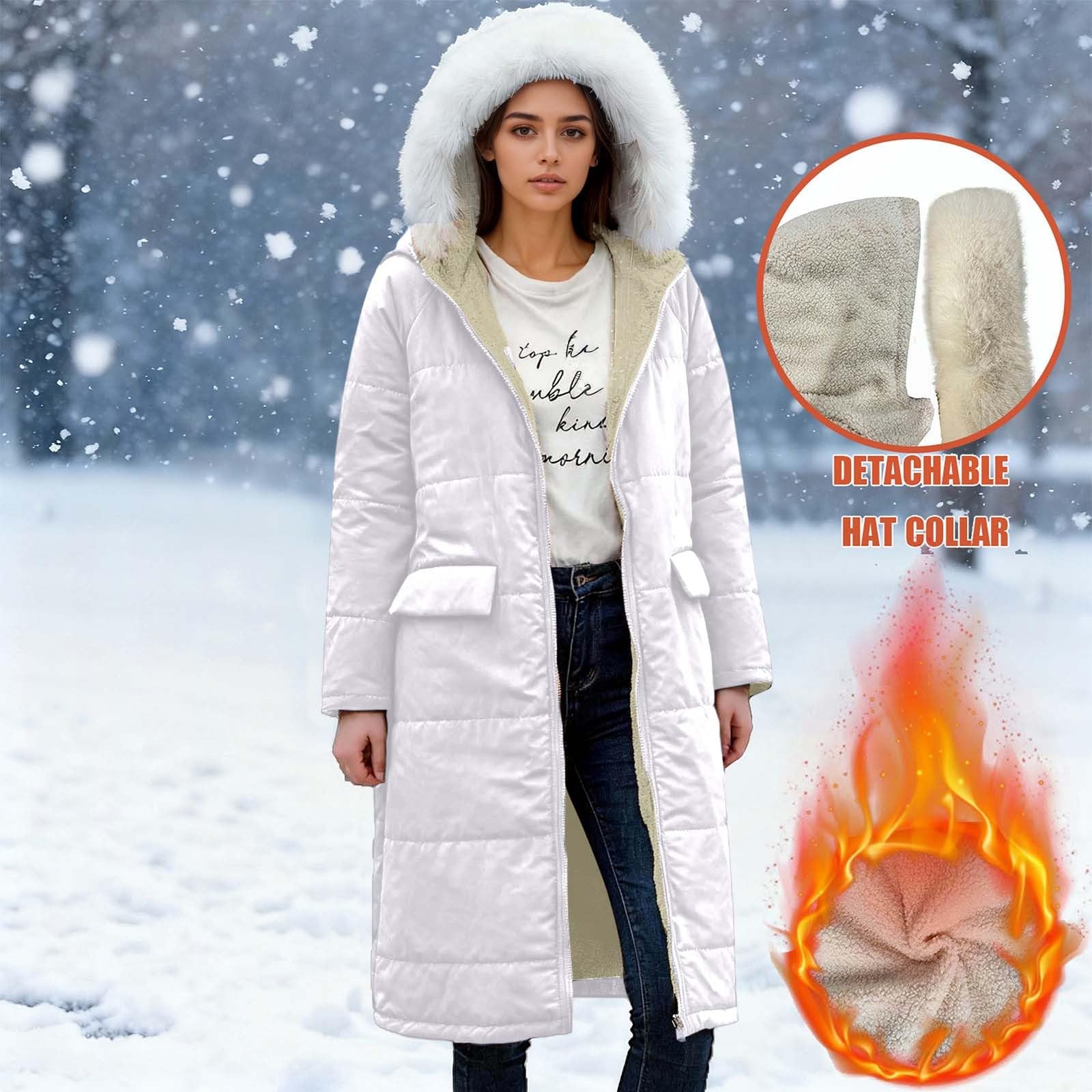 Abrigo reversible con capucha, manga larga, ribete sintético, doble cara, cremallera, chaqueta ajustada para clima frío.