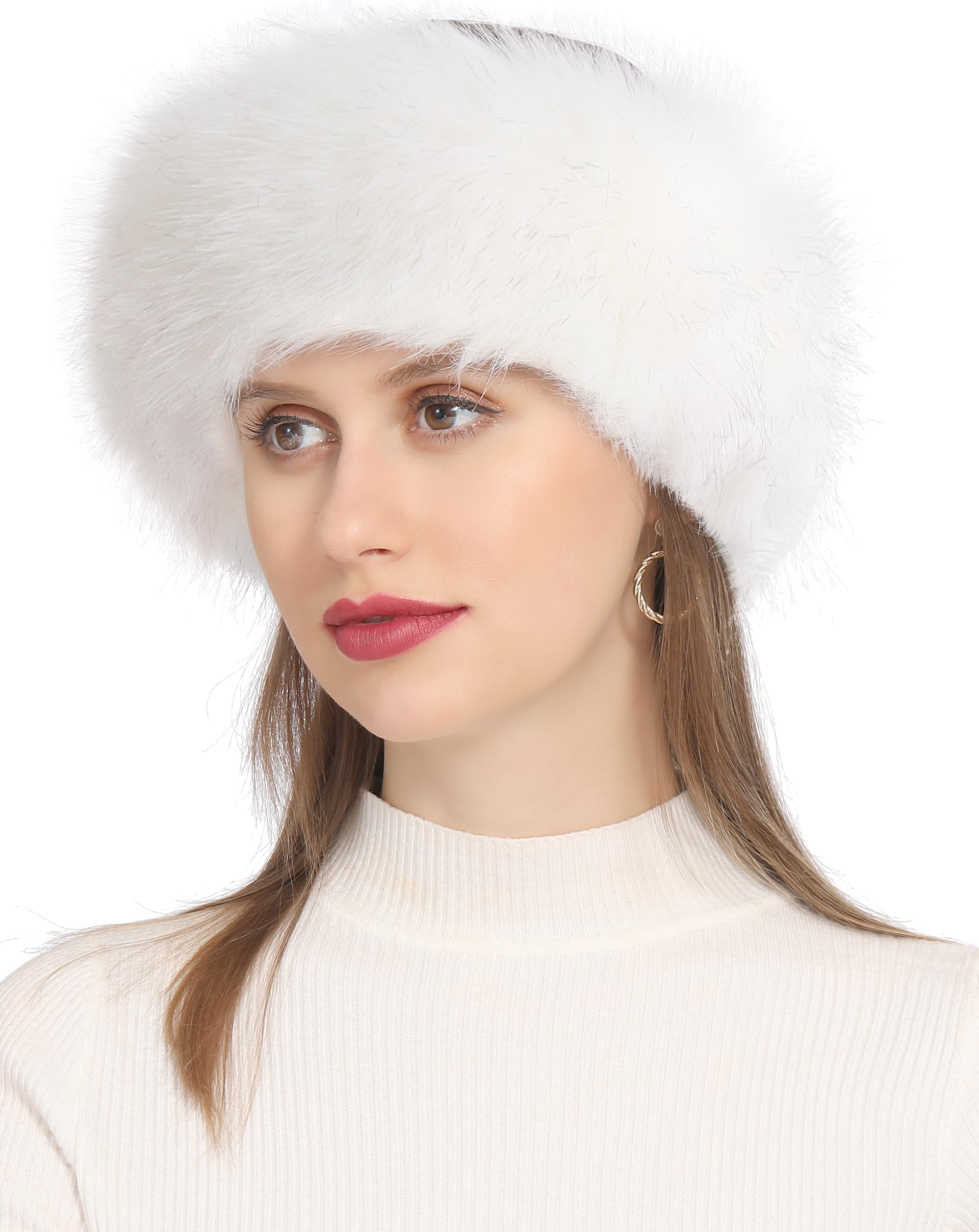 Faux Fur Headband for Women Winter Earwarmer Earmuff with Elastic