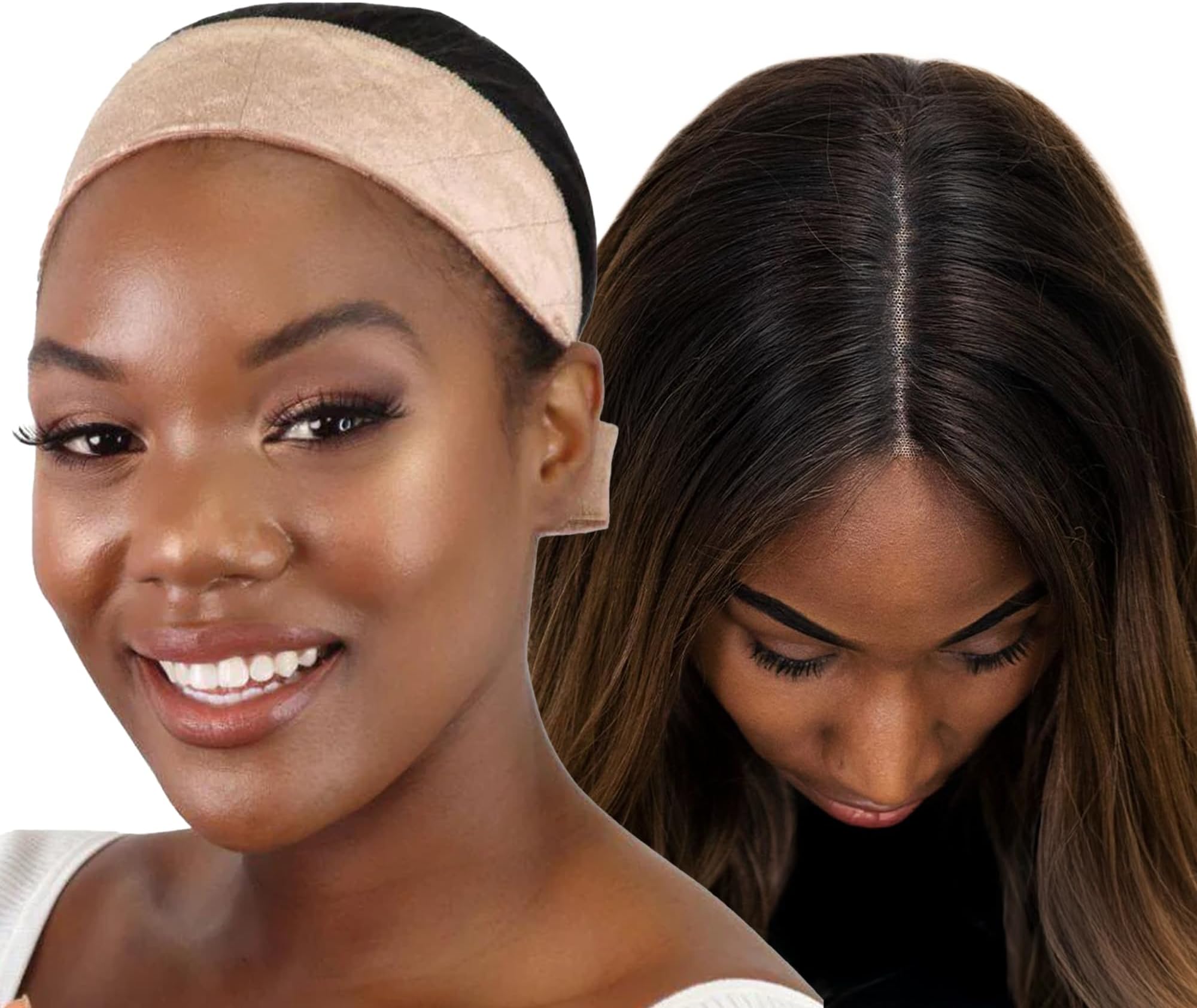 WiGrip, The Original Comfort Wig Grip Band, Adjustable Bands for Women Provide Glueless Support, Non-Slip Wig Grip Headbands, Tension-Free, One Size Fits All, Nude, 3 Pack