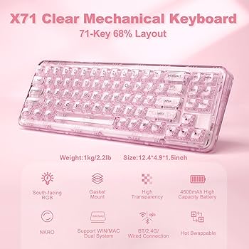 YUNZII X71メカニカルゲーミングキーボード Amazon.co.jp: YUNZII X71 メカニカルゲーミングキーボード 透明