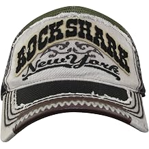 Rock Shark Distressed Vintage Cotton Embroidered Baseball Cap Snapback Hat