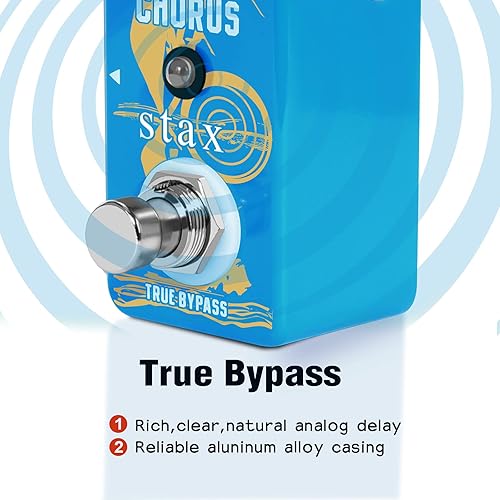 Vista 40 de Stax Pedales de efectos de compresor. Sonido clásico de compresión óptica. Ataque suave y atenuación. Conservando el transitorio de la señal Línea