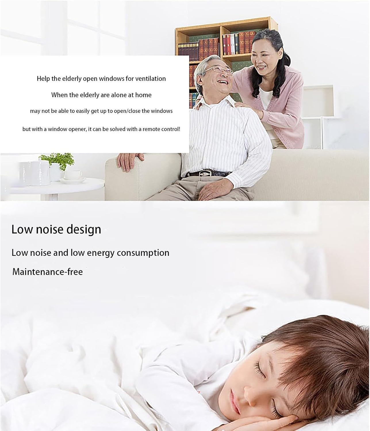 Electric Chain Window Opener Actuator 300-1000mm, Double Chain Design, with Wind, Light and Rain Sensor + Switch + Remote Control, for Greenhouse Window, 600mm