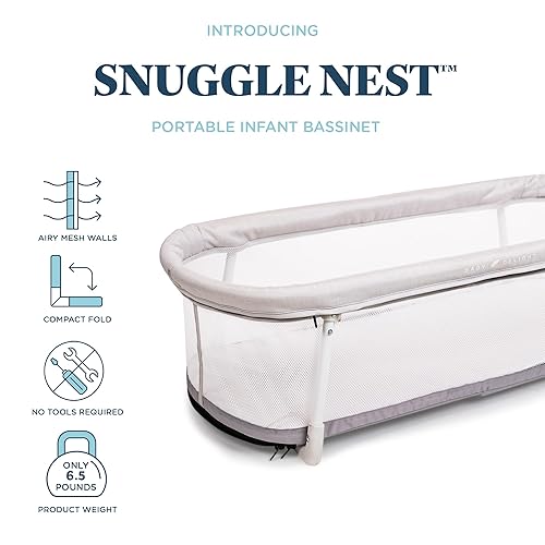 Miniatura 7 de Baby Delight Cuna Snuggle Nest, cama portátil para bebés de 0 a 5 meses, tweed carbón