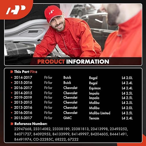 Miniatura 2 de A-Premium Compresor de aire acondicionado con embrague compatible con Chevrolet Equinox 2016-2017, Impala 2014-2015, Malibu 2013-2016, GMC Terrain