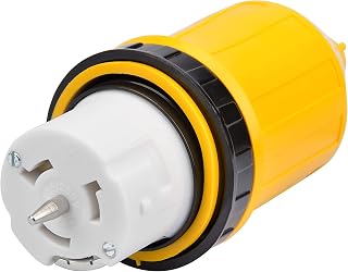 RVGUARD 50 Amp RV Power Cord Cover with Boot Inlet, Locking Shore Connector Replacement, CS6364 125/250 Volt, ETL Listed