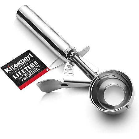 KITEXPERT Ice Cream Scoop, 18/8 Stainless Steel Cookie Scoop with Trigger, Premium Cookie Dough Scooper for Baking, Portion Control Disher Scoop for Cupcake Batter, Muffin, Dishwasher Safe #24