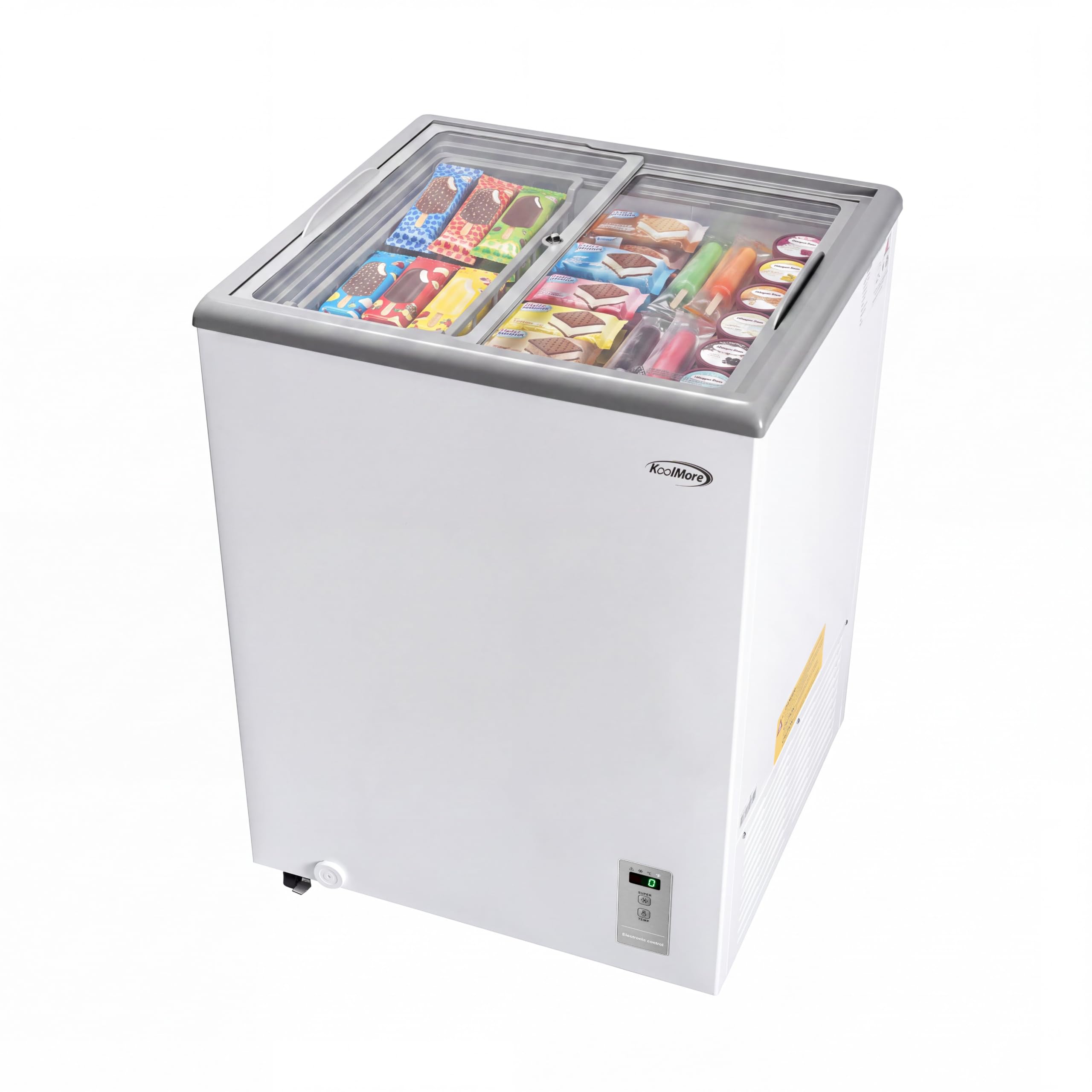 KoolMore 24 in. Commercial Flat Top Ice Cream Display Freezer, NSF Listed, 5 Cu. Ft. in White